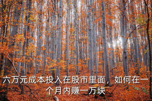 六萬元成本投入在股市里面，如何在一個月內(nèi)賺一萬塊