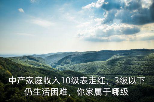 中產(chǎn)家庭收入10級表走紅，3級以下仍生活困難，你家屬于哪級