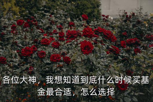 各位大神，我想知道到底什么時候買基金最合適，怎么選擇