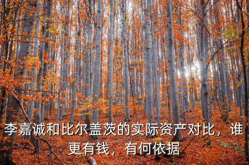 李嘉誠(chéng)和比爾蓋茨的實(shí)際資產(chǎn)對(duì)比，誰(shuí)更有錢(qián)，有何依據(jù)