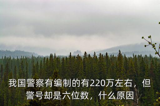 我國(guó)警察有編制的有220萬(wàn)左右，但警號(hào)卻是六位數(shù)，什么原因