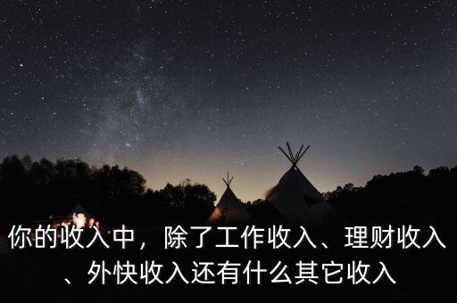 你的收入中，除了工作收入、理財(cái)收入、外快收入還有什么其它收入