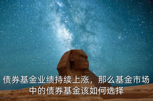 債券基金業(yè)績持續(xù)上漲，那么基金市場中的債券基金該如何選擇