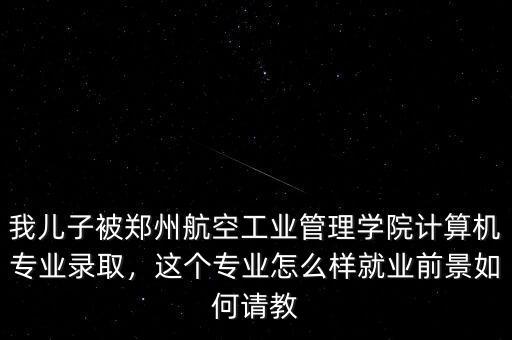 我兒子被鄭州航空工業(yè)管理學(xué)院計(jì)算機(jī)專(zhuān)業(yè)錄取，這個(gè)專(zhuān)業(yè)怎么樣就業(yè)前景如何請(qǐng)教
