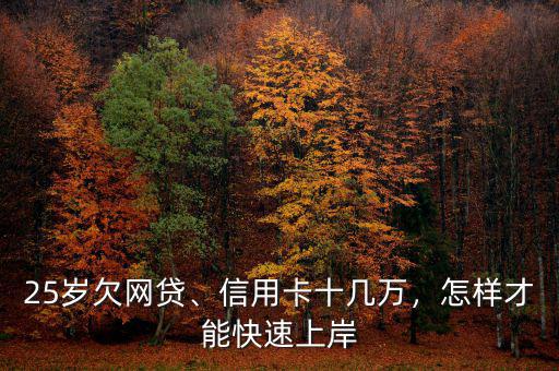 25歲欠網(wǎng)貸、信用卡十幾萬(wàn)，怎樣才能快速上岸