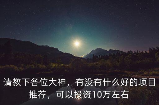 請(qǐng)教下各位大神，有沒(méi)有什么好的項(xiàng)目推薦，可以投資10萬(wàn)左右