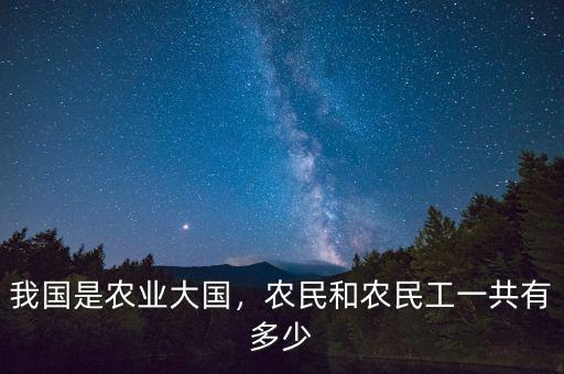 我國是農(nóng)業(yè)大國，農(nóng)民和農(nóng)民工一共有多少