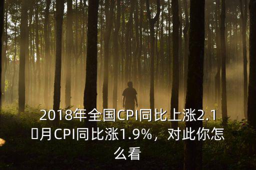2018年全國CPI同比上漲2.1月CPI同比漲1.9%，對此你怎么看