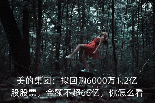 美的集團：擬回購6000萬1.2億股股票，金額不超66億，你怎么看