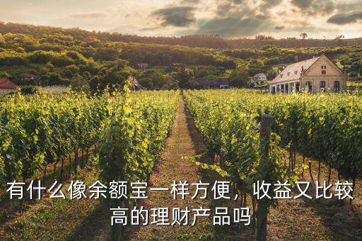 有什么像余額寶一樣方便，收益又比較高的理財產(chǎn)品嗎