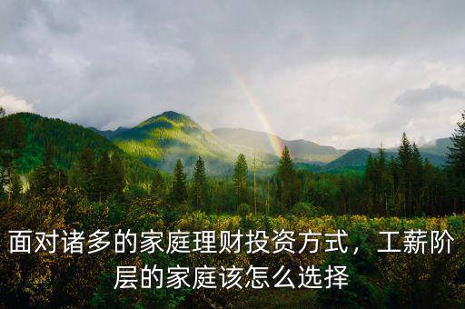 面對諸多的家庭理財投資方式，工薪階層的家庭該怎么選擇