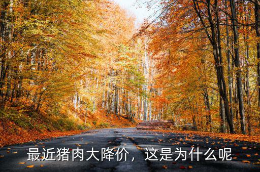 最近豬肉大降價(jià)，這是為什么呢