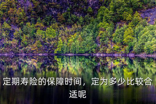 定期壽險的保障時間，定為多少比較合適呢