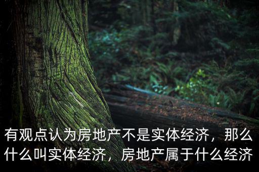 有觀點(diǎn)認(rèn)為房地產(chǎn)不是實(shí)體經(jīng)濟(jì)，那么什么叫實(shí)體經(jīng)濟(jì)，房地產(chǎn)屬于什么經(jīng)濟(jì)
