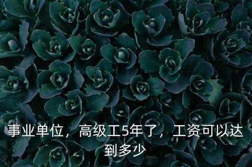 事業(yè)單位，高級(jí)工5年了，工資可以達(dá)到多少