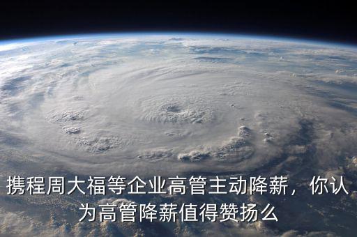 攜程周大福等企業(yè)高管主動降薪，你認為高管降薪值得贊揚么