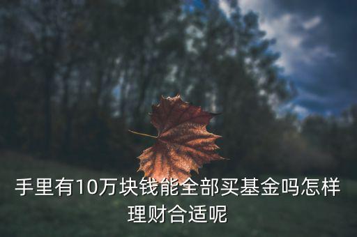 手里有10萬(wàn)塊錢能全部買基金嗎怎樣理財(cái)合適呢