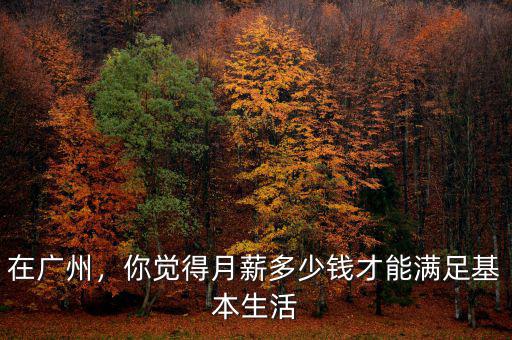 在廣州，你覺(jué)得月薪多少錢才能滿足基本生活