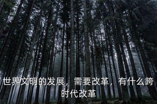 世界文明的發(fā)展，需要改革，有什么跨時代改革