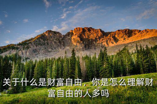 關于什么是財富自由，你是怎么理解財富自由的人多嗎