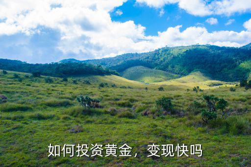 如何投資黃金，變現(xiàn)快嗎