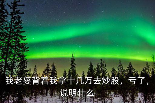 我老婆背著我拿十幾萬去炒股，虧了，說明什么