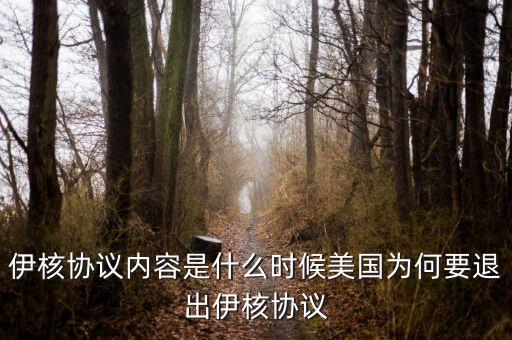 伊核協(xié)議內(nèi)容是什么時(shí)候美國為何要退出伊核協(xié)議