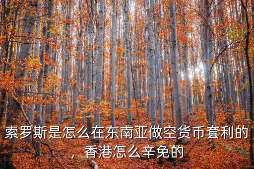 索羅斯是怎么在東南亞做空貨幣套利的，香港怎么辛免的