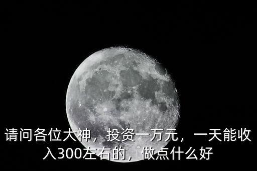 請問各位大神，投資一萬元，一天能收入300左右的，做點什么好