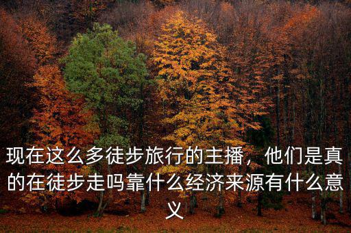 現(xiàn)在這么多徒步旅行的主播，他們是真的在徒步走嗎靠什么經(jīng)濟(jì)來源有什么意義