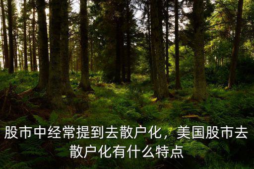股市中經(jīng)常提到去散戶化，美國股市去散戶化有什么特點(diǎn)