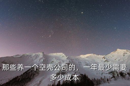 那些養(yǎng)一個(gè)空殼公司的，一年最少需要多少成本