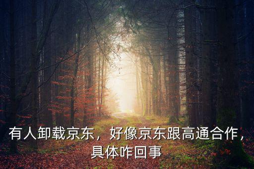 有人卸載京東，好像京東跟高通合作，具體咋回事