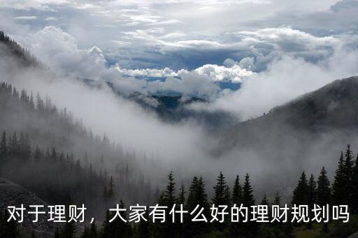 對于理財，大家有什么好的理財規(guī)劃嗎