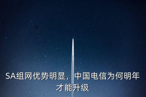 SA組網(wǎng)優(yōu)勢(shì)明顯，中國(guó)電信為何明年才能升級(jí)