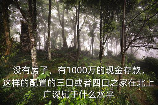 沒有房子，有1000萬的現(xiàn)金存款，這樣的配置的三口或者四口之家在北上廣深屬于什么水平