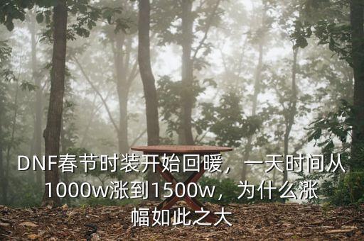 DNF春節(jié)時(shí)裝開(kāi)始回暖，一天時(shí)間從1000w漲到1500w，為什么漲幅如此之大
