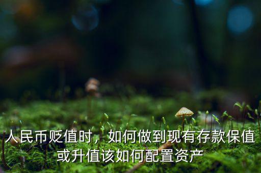 人民幣貶值時，如何做到現(xiàn)有存款保值或升值該如何配置資產(chǎn)