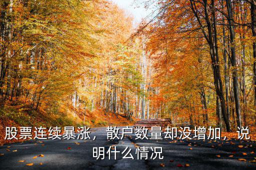 股票連續(xù)暴漲，散戶數(shù)量卻沒增加，說明什么情況