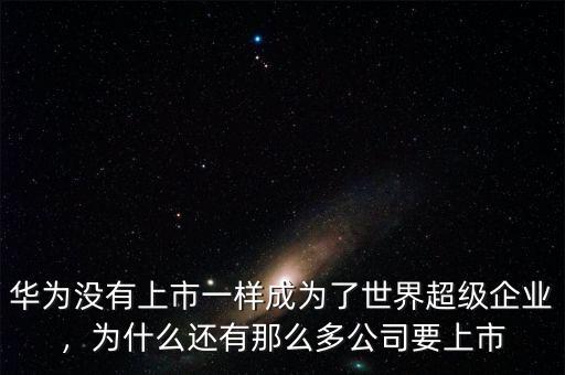華為沒有上市一樣成為了世界超級(jí)企業(yè)，為什么還有那么多公司要上市
