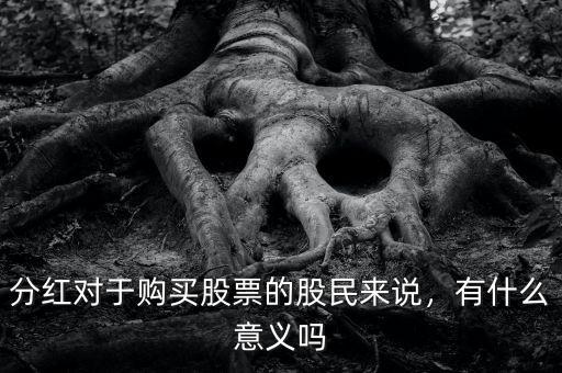 分紅對于購買股票的股民來說，有什么意義嗎