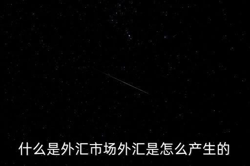 金融外匯是什么,外匯是怎么產生的