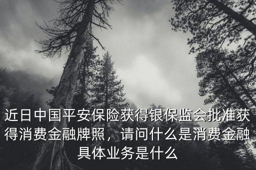 近日中國平安保險獲得銀保監(jiān)會批準(zhǔn)獲得消費(fèi)金融牌照，請問什么是消費(fèi)金融具體業(yè)務(wù)是什么