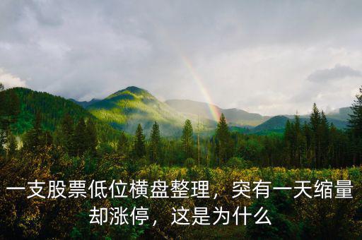一支股票低位橫盤整理，突有一天縮量卻漲停，這是為什么