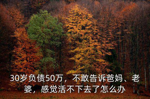 30歲負(fù)債50萬(wàn)，不敢告訴爸媽、老婆，感覺(jué)活不下去了怎么辦