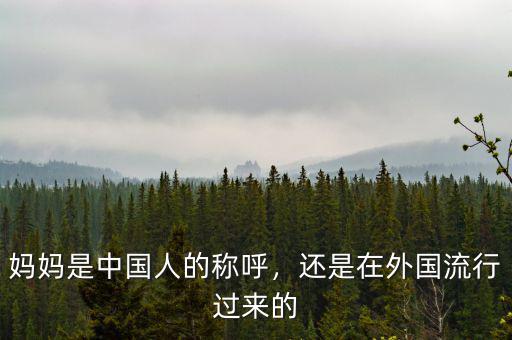 媽媽是中國(guó)人的稱呼，還是在外國(guó)流行過(guò)來(lái)的