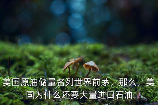 美國原油儲量名列世界前茅，那么，美國為什么還要大量進口石油