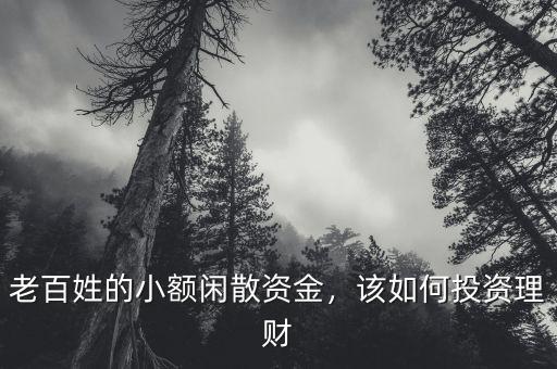 老百姓的小額閑散資金，該如何投資理財