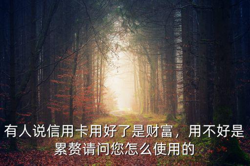 有人說信用卡用好了是財富，用不好是累贅請問您怎么使用的