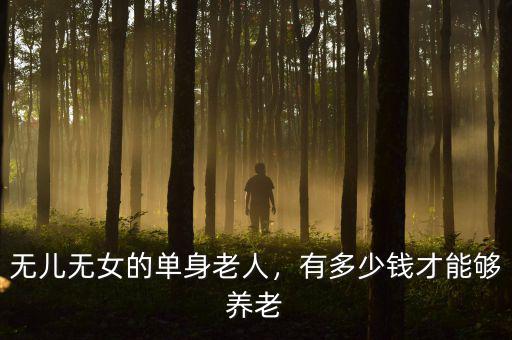 無兒無女的單身老人，有多少錢才能夠養(yǎng)老